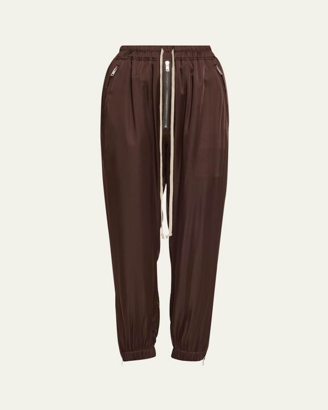 Track Drawstring Zip-Cuff Pants